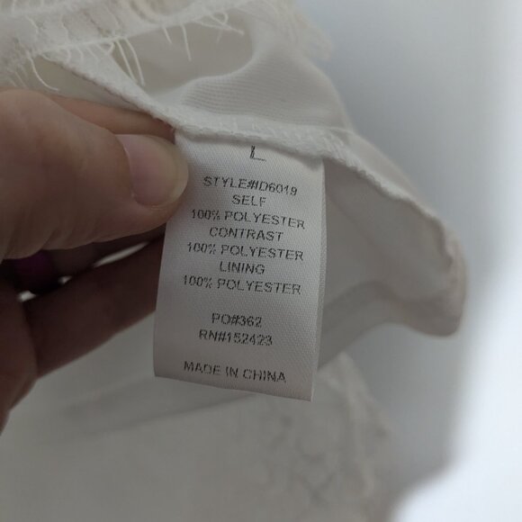 Klesis Miley Mini Lace Dress with Ruffle Overskirt White Size Large - Picture 7 of 8